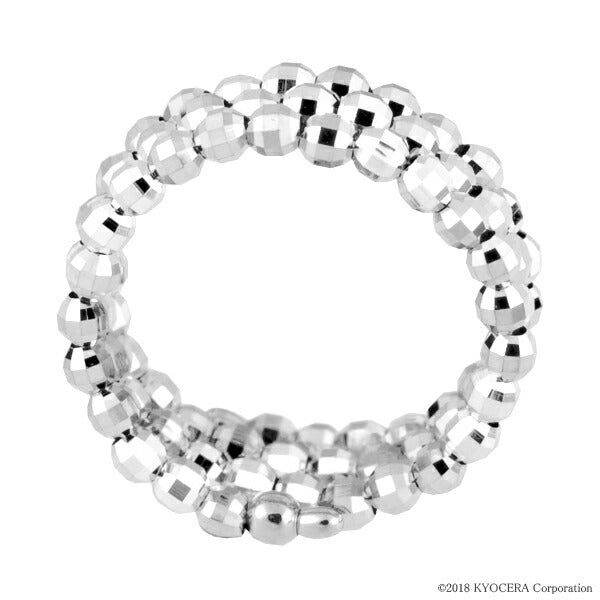 K18リング(ホワイトゴールド/フリーサイズ/カットボール/形状記憶)《WRGY3843》