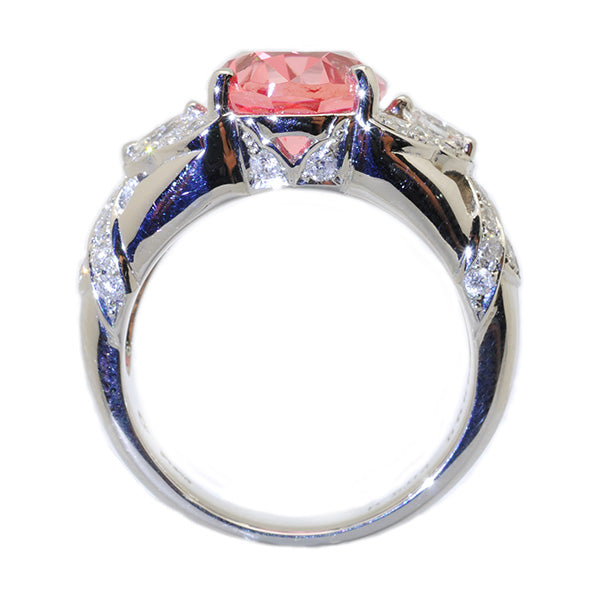 パパラチアサファイア　ダイヤモンド　プラチナリング 12号 パパラチアサファイア/ダイヤモンド プラチナリング