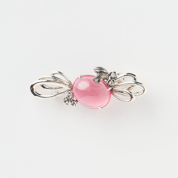 サファイア/ホワイトトパーズ シルバーブローチ兼ペンダントトップ