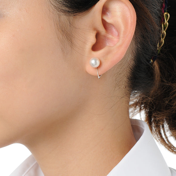 パール シルバー /K14ネックレス/イヤリング(花珠/アコヤ真珠/8.0mm～8.5mm/2点セット/6月誕生石/真珠総合研究所花珠鑑別鑑定書付き)《JACQ1875》