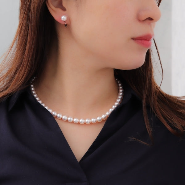 アコヤ真珠　イヤリング　ネックレス　シルバーファッション