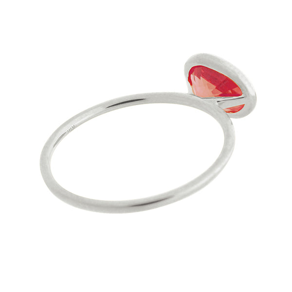 パパラチアサファイアプラチナリング鑑定書付き12号 パパラチアサファイア プラチナリング(クレサンベール/1カラット