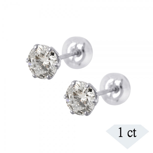 ダイヤモンド K18ピアス(計1.0カラット/スタッド/4月誕生石)《WEPD2562》