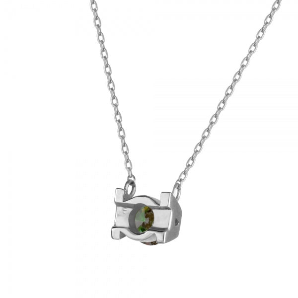ブラックオパール K18ネックレス(クレサンベール/イニシャル/10月誕生石)