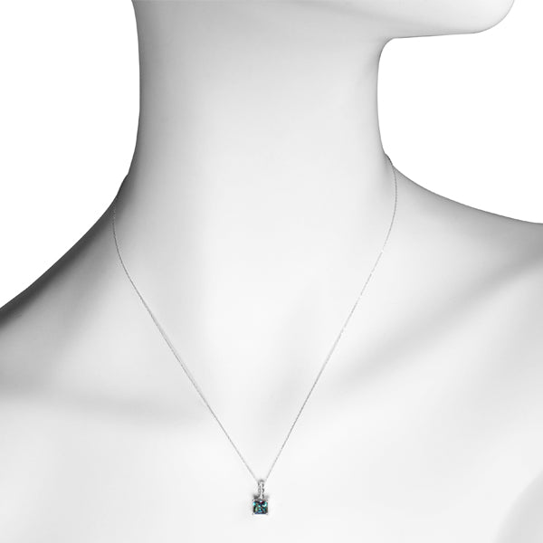 アレキサンドライト/ダイヤモンド K18ネックレス(クレサンベール/プリンセス/6月誕生石)《WPDA3143》