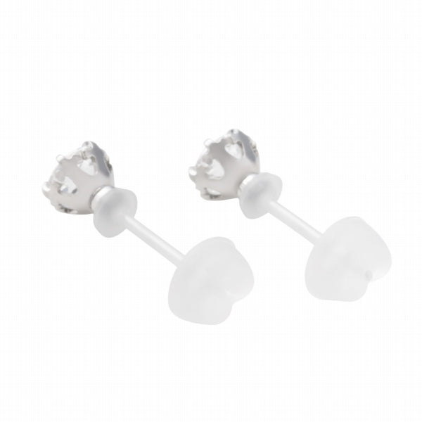 キュービックジルコニア/ペリドット K10セラミックピアス(Birthday/8月