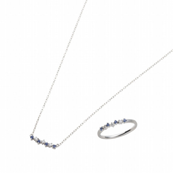 ブルーサファイア/ダイヤモンド プラチナリング(クレサンベール