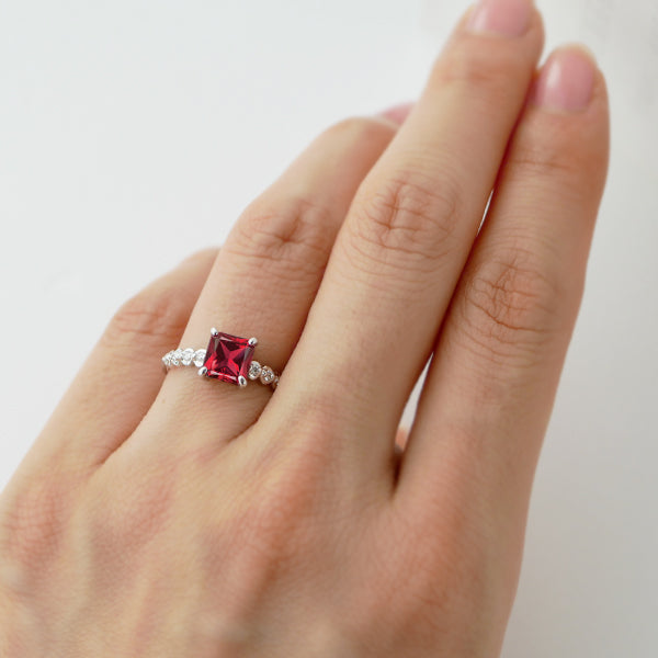 天然 ルビー ダイヤモンド ブレスレット0.7ct k18 ¥ - ブレスレット