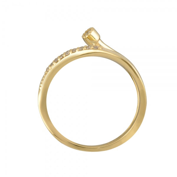 ダイヤモンド K18リング(計0.07カラット/インデックス/ミル打ち/4月