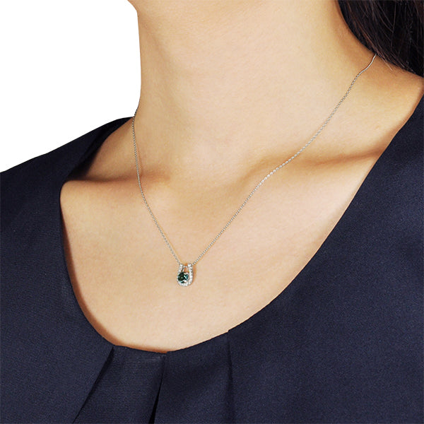アレキサンドライト/ダイヤモンド K18ネックレス(クレサンベール/馬蹄モチーフ/6月誕生石)