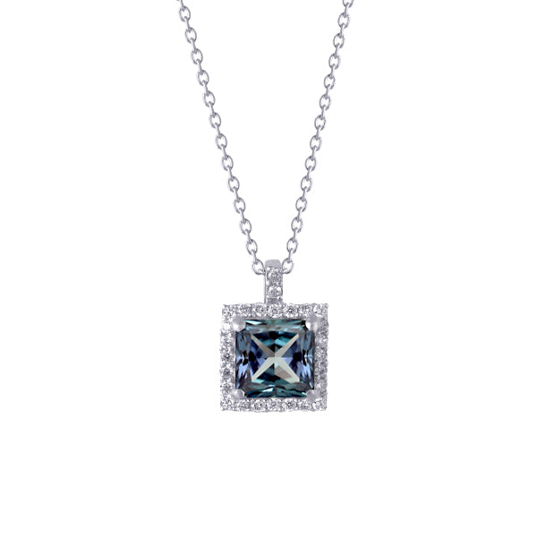 アレキサンドライト/ダイヤモンド K18ネックレス(クレサンベール/プリンセス/6月誕生石)《WPDA3195》