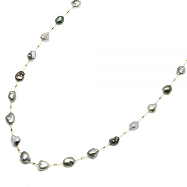 パール K14ネックレス(黒蝶真珠 /7.0mmUP/ケシパール/6月誕生石