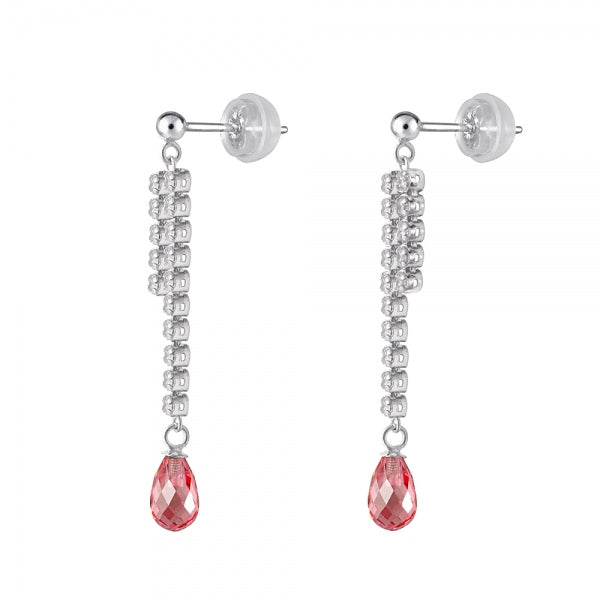 パパラチアサファイア/ダイヤモンド PTピアス(クレサンベール/ブリオ