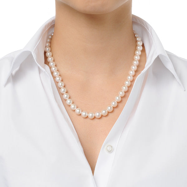 パール シルバー /K14ネックレス/イヤリング(花珠/アコヤ真珠/8.0mm～8.5mm/2点セット/6月誕生石/真珠総合研究所花珠鑑別鑑定書付き)《JACQ1875》