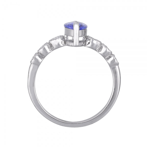 Diamondere 天然認定オーバルカットタンザナイトとダイヤモンドネックレス 14Kホワイトゴールド 1.26カラットペンダント チェーン付き 並行輸入品 Diamondere 天然認定オーバルカットタンザナイトとダイヤモンド