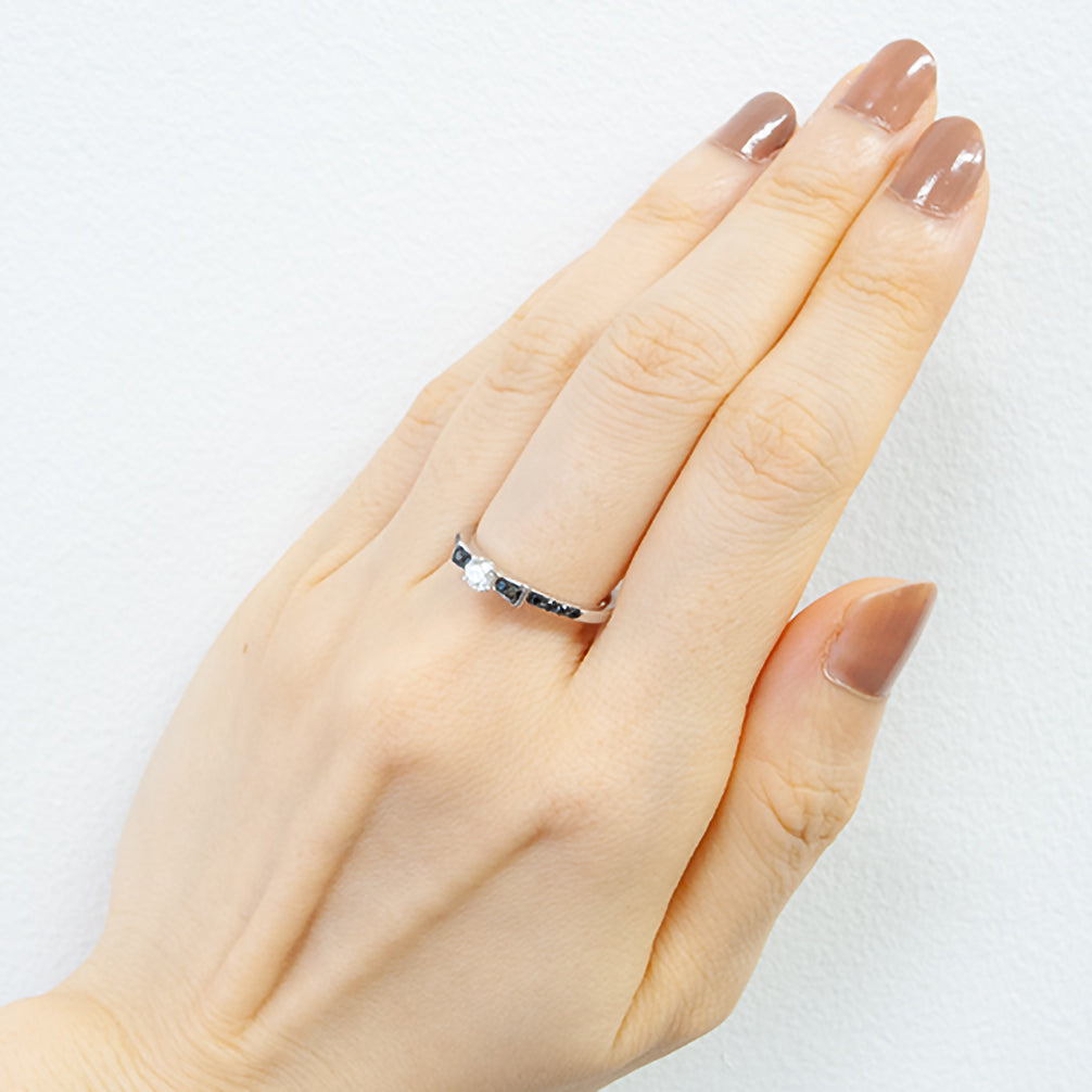 ブラック ダイヤ 1.00ct K18WG ダイヤモンド 指輪 リング 男女兼用ブラックダイヤリング