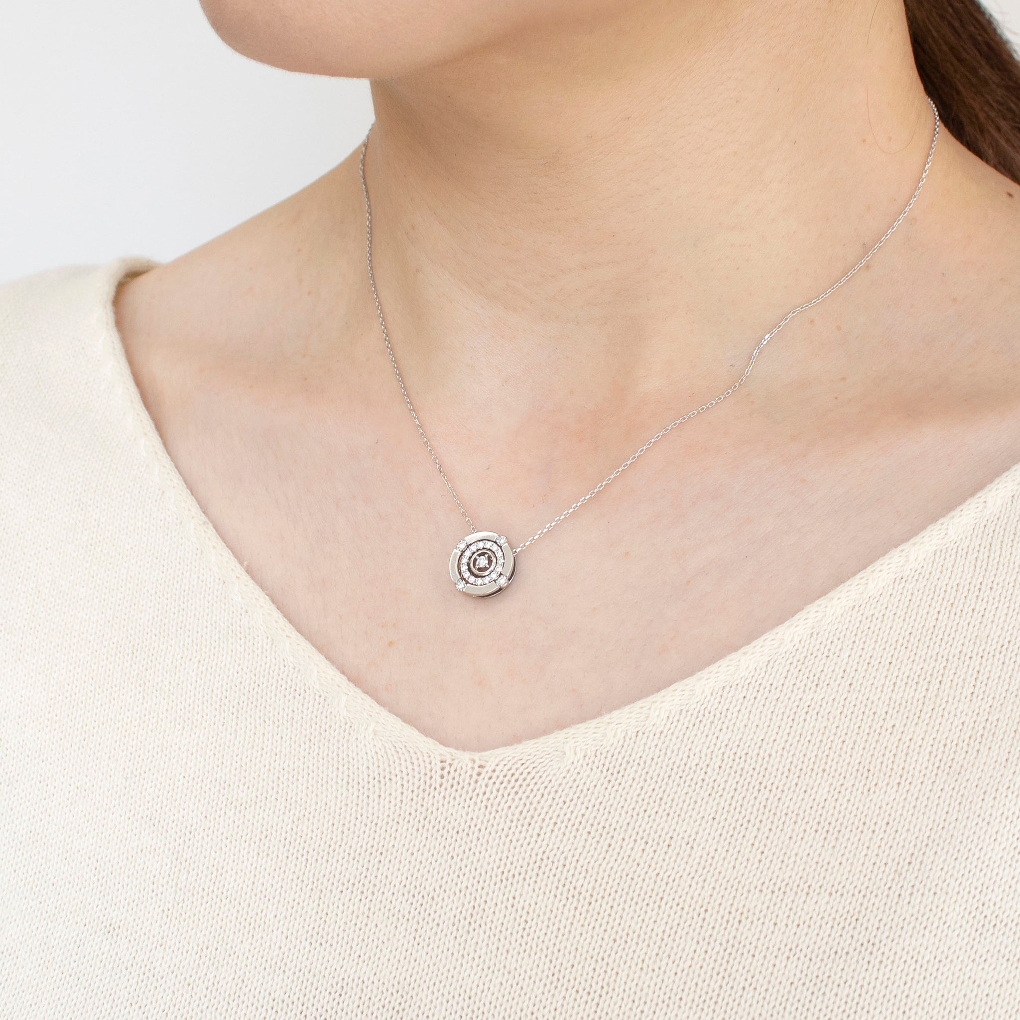 ダイヤモンド プラチナネックレス(スライドピン式/4月誕生石