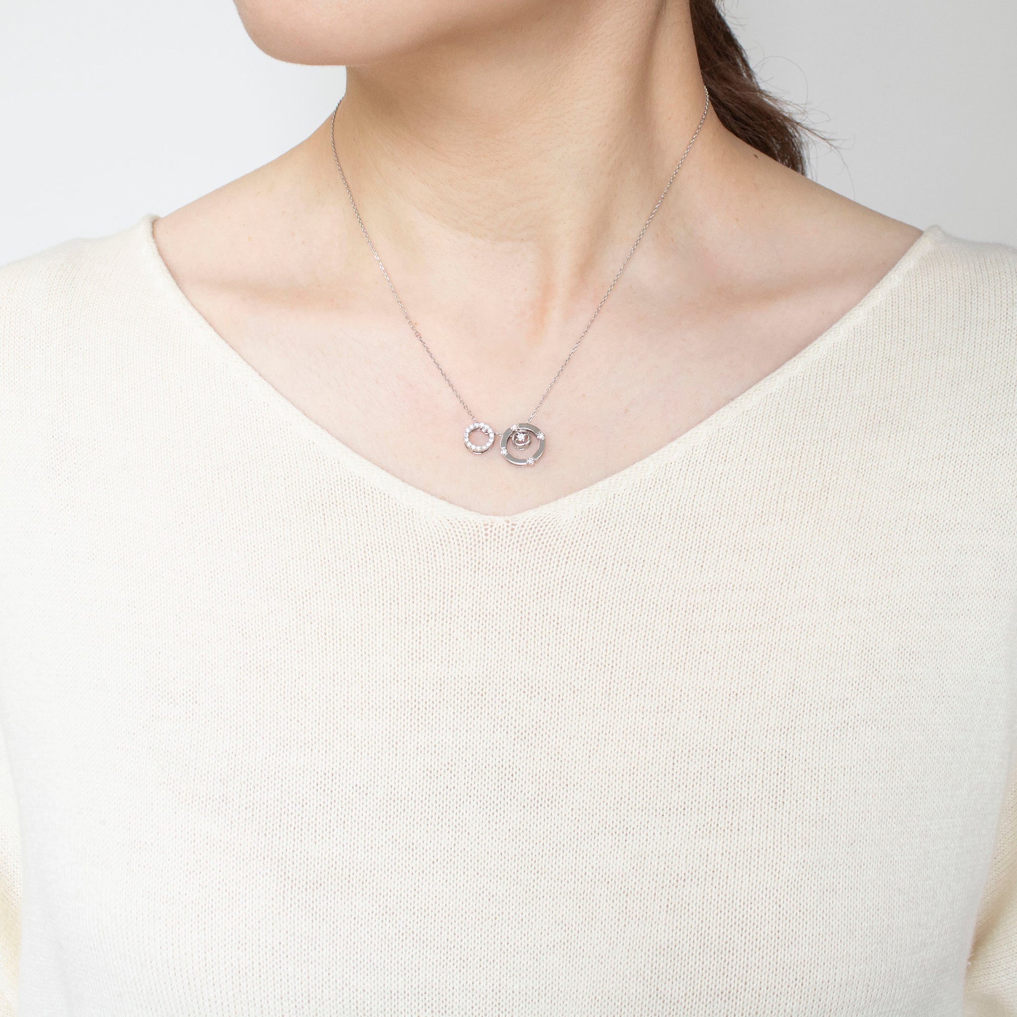 ダイヤモンド プラチナネックレス(スライドピン式/4月誕生石