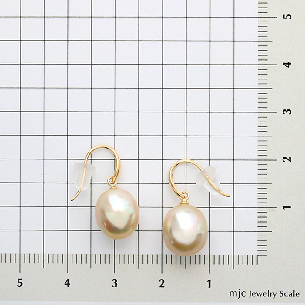 パール K18ピアス(白蝶真珠/ゴールド系/9mm/6月誕生石)《14T10472》