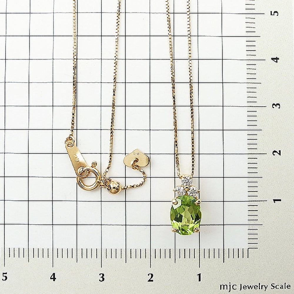 パーセルジュエリー K18 ダイヤ ペリドット ネックレス 0.24ct 