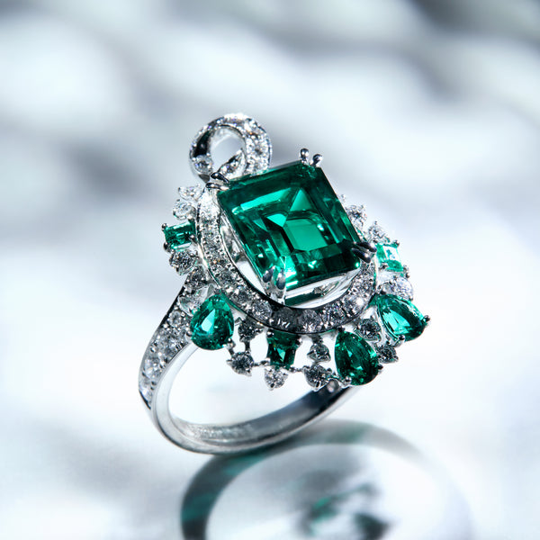 エメラルドプラチナリング エメラルド 0.7ct ダイヤモンド 0.4ct プラチナ リング(指輪