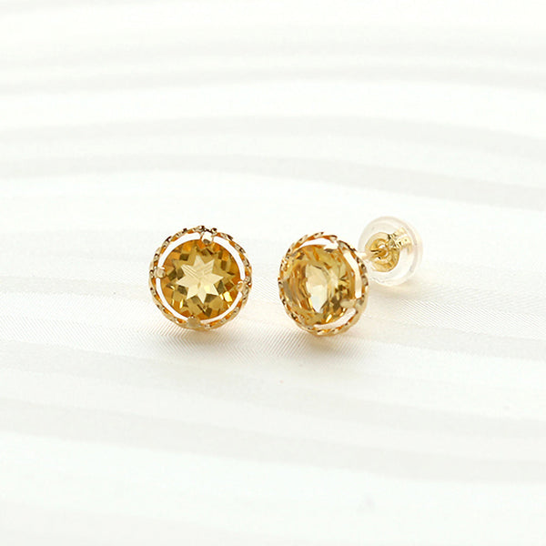 【新品】K18　シトリン　ピアス　 計 0.70ct (18金 18K)