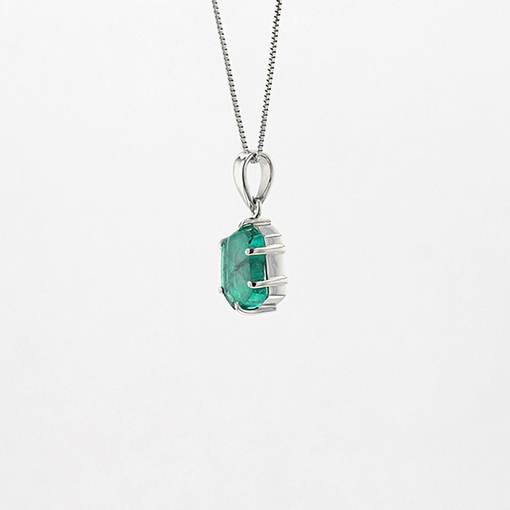 【限定1点】トラピッチェエメラルド/ダイヤモンド PTネックレス(1.32カラット/5月誕生石/鑑別書付き)