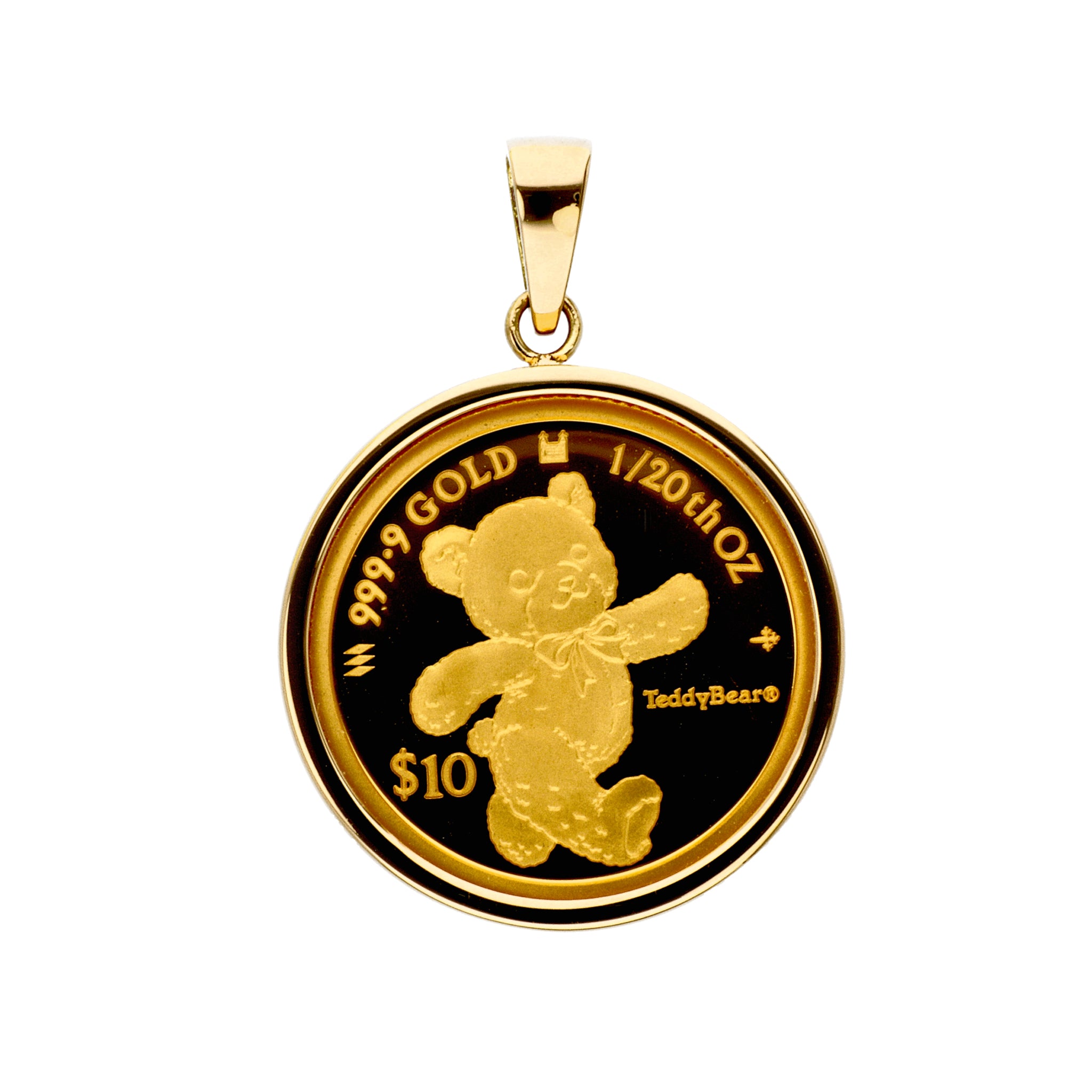 K24/K18ペンダントトップ(純金/1/20ozコイン/テディベア)《24C30121  