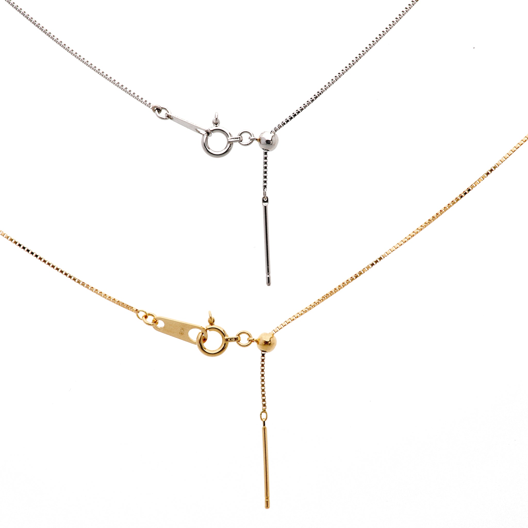 プラチナ/K18チェーン(2本セット/ベネチアン/幅0.6mm/45cm/フリー  