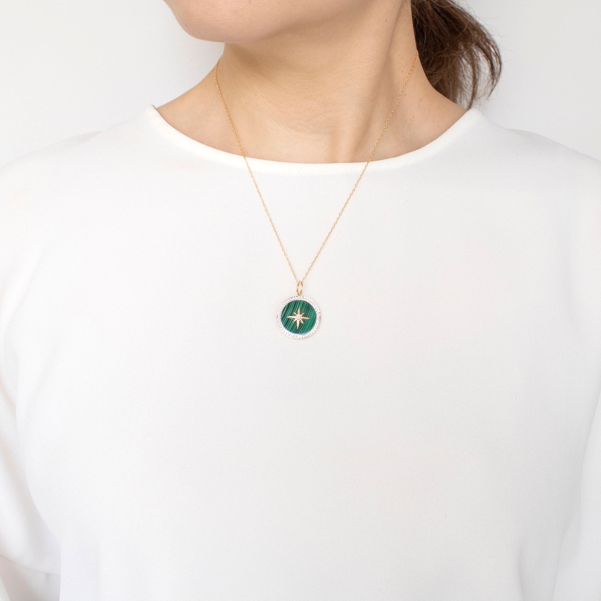 マラカイト/ダイヤモンド K18ネックレス《24C40112》 | 京セラ  