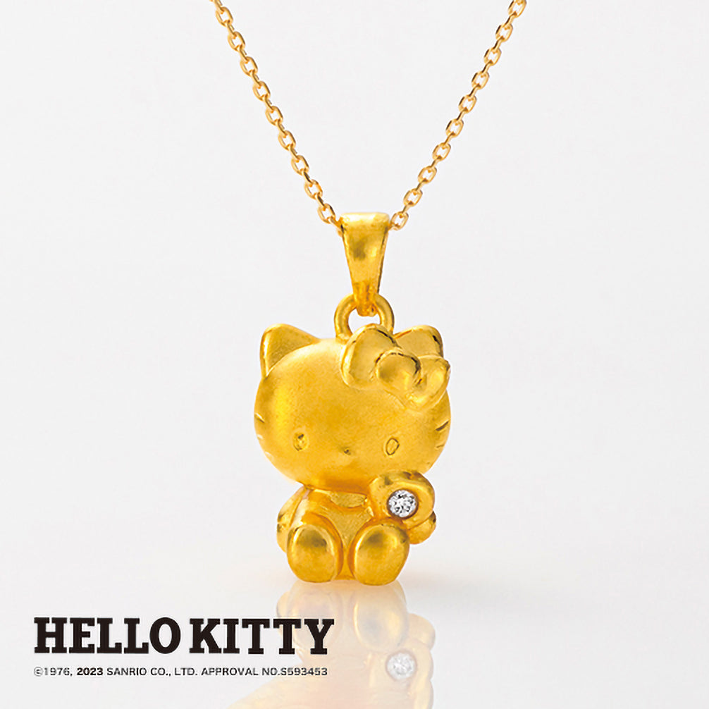 ダイヤモンド K24/K18ネックレス(純金/HELLO KITTY)《24C50103》