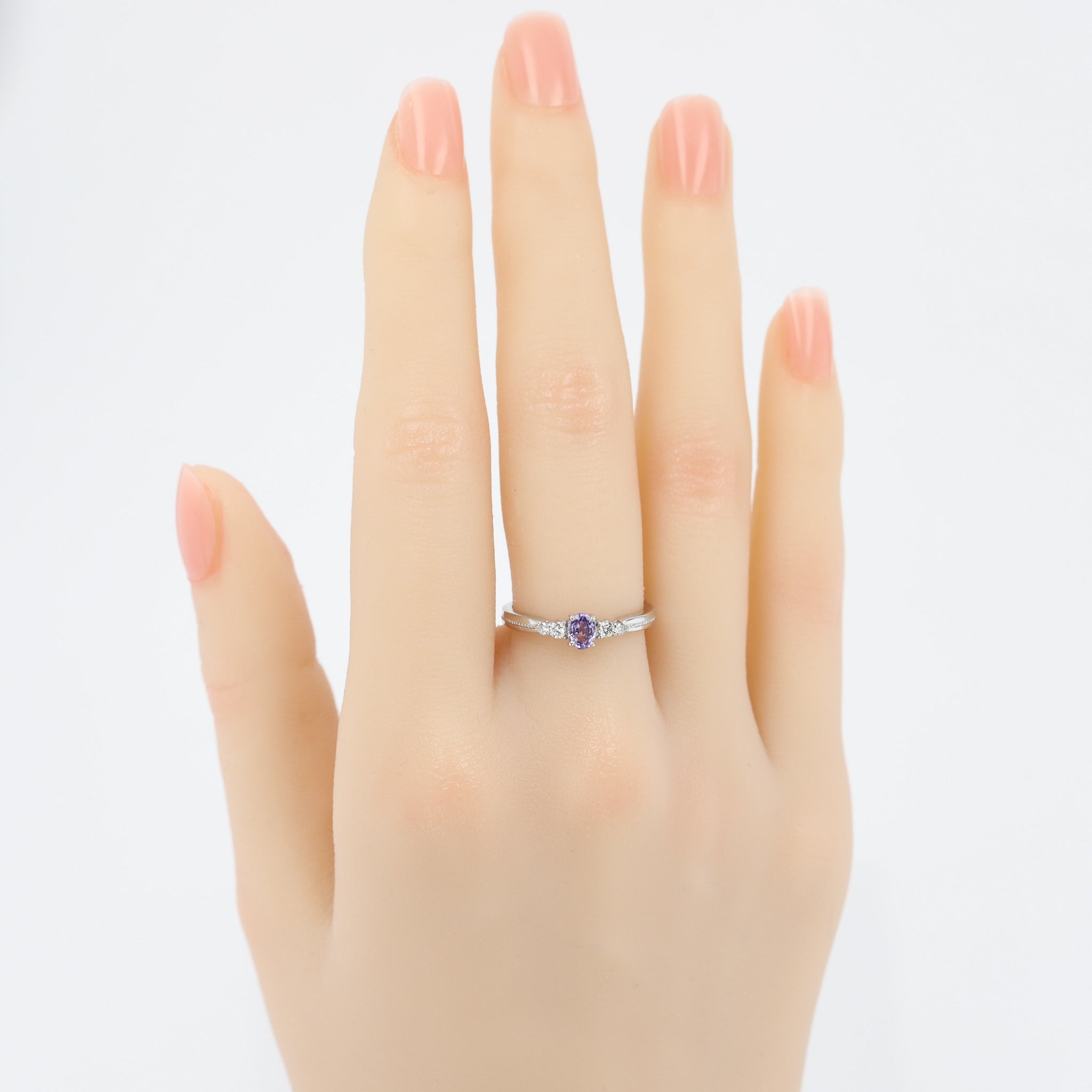 天然 パープル サファイア 塗っ ダイヤ リング1.29ct pt950 ¥ 