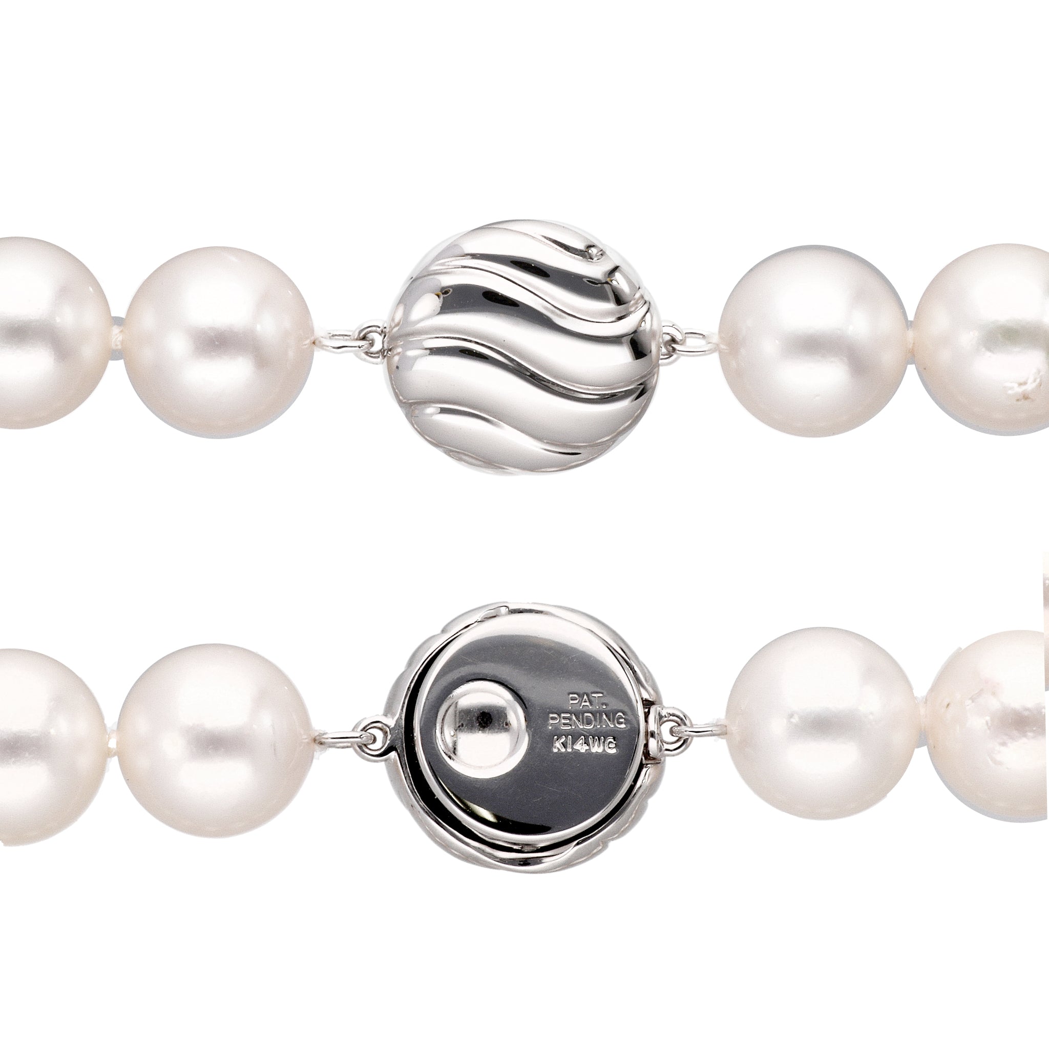【限定1点】パール K14WGネックレス(アコヤ真珠/10～12.2mm/オールナッツ/パールキーパー/お手入れクロス/6月誕生石)《24T10111》