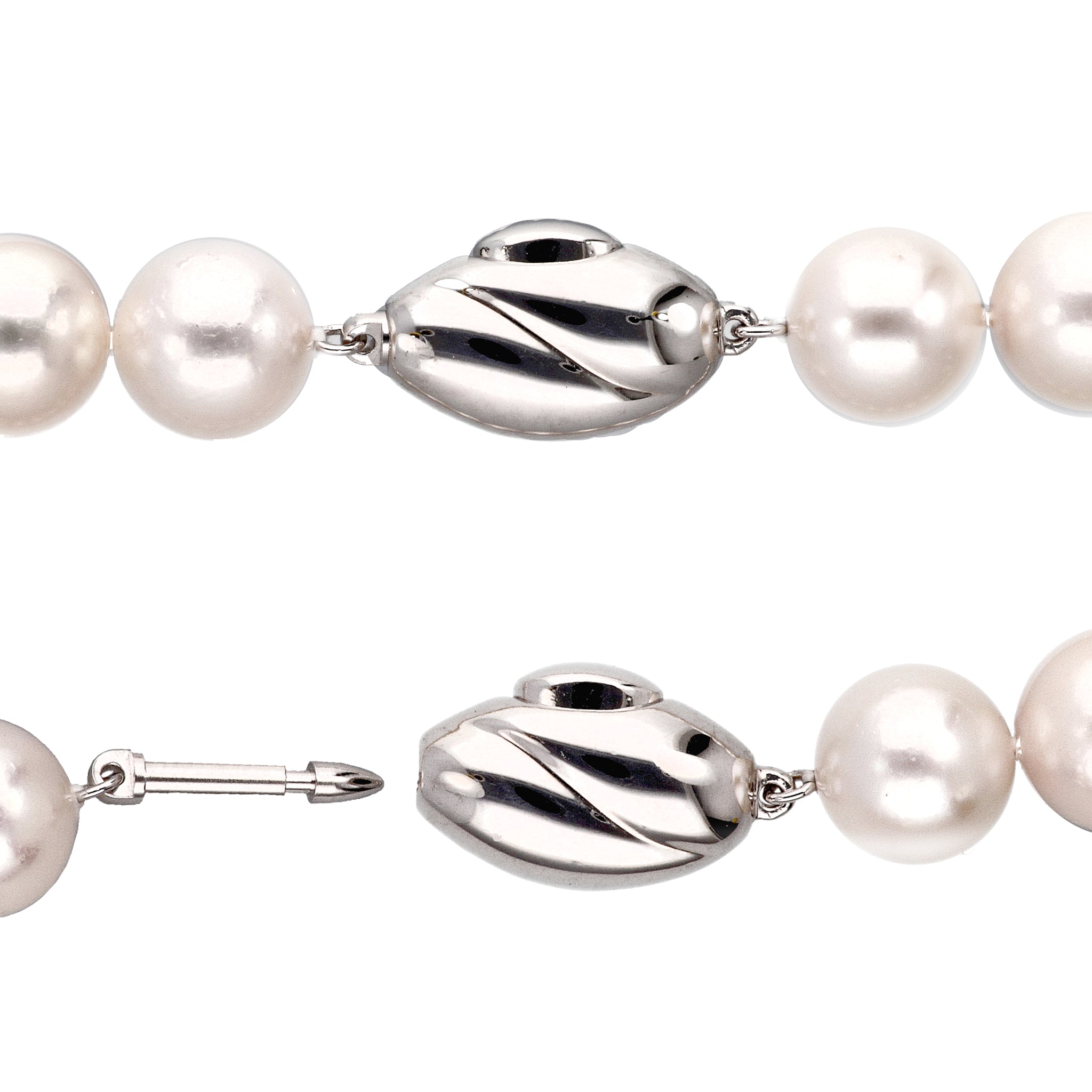 【限定1点】パール シルバーネックレス(アコヤ真珠/10.5～12mm/オールナッツ/パールキーパー/お手入れクロス/6月誕生石)《24T10112》