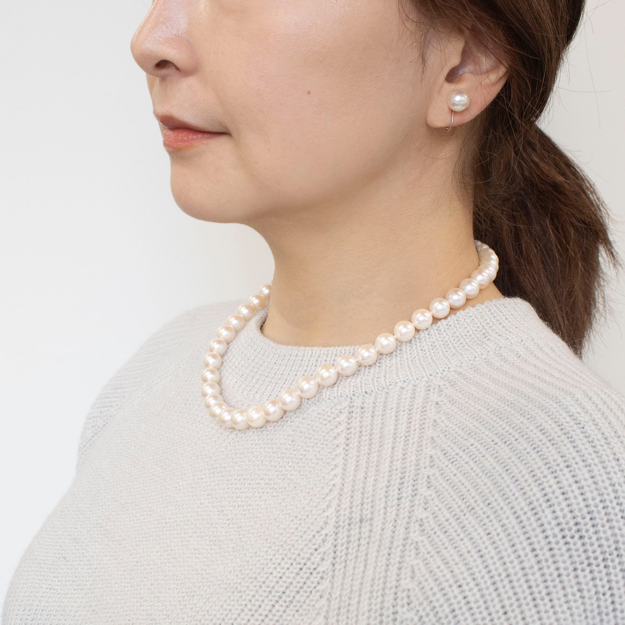 限定1点】パール シルバーネックレス&イヤリング(アコヤ真珠/9mm 