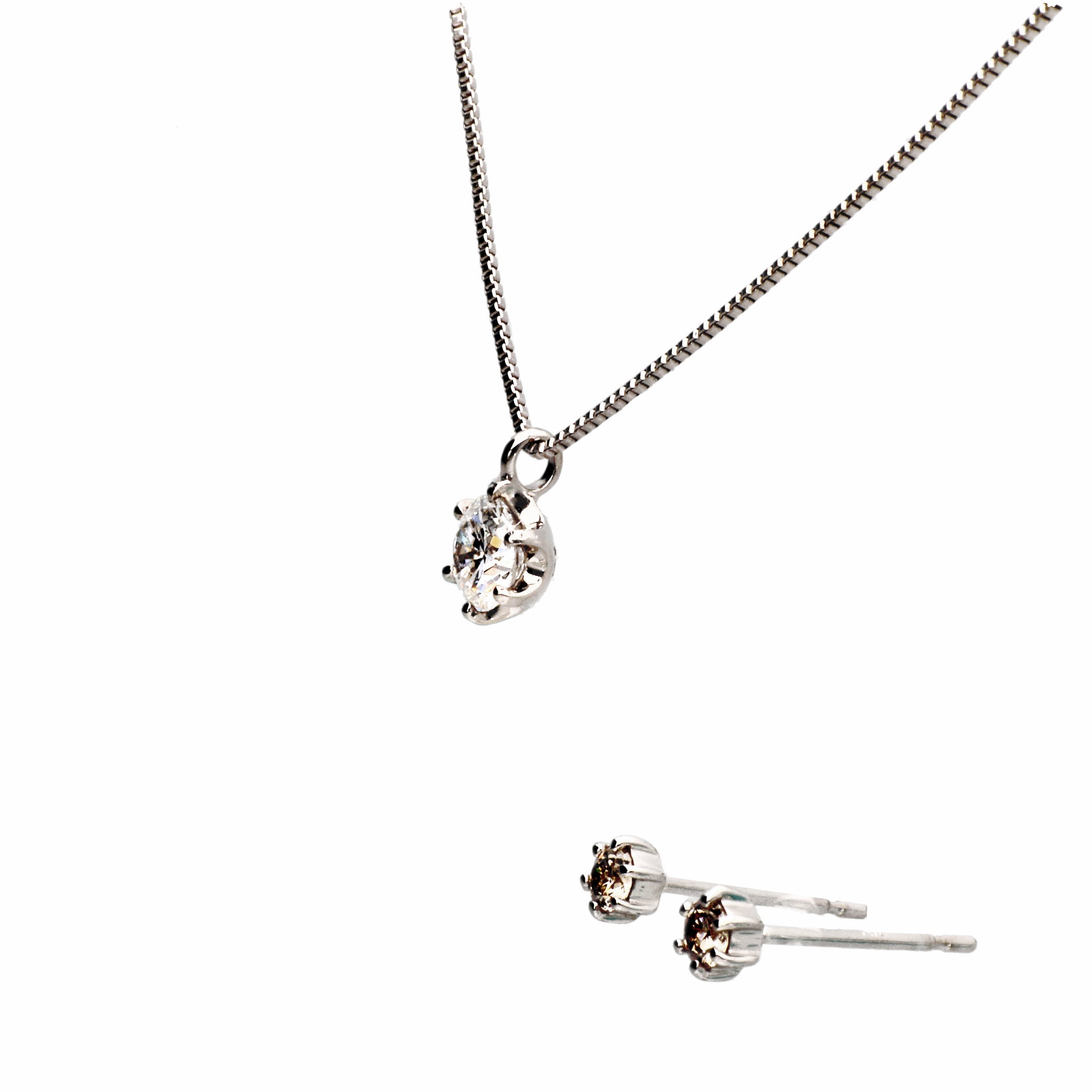 限定数1】ダイヤモンド PTネックレス&ピアス(0.25ct/Dカラー/VS1/3EX/2