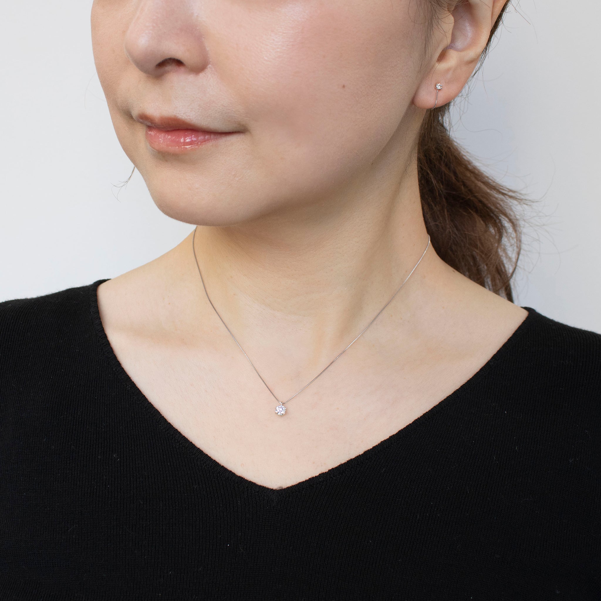 【限定数1】ダイヤモンド プラチナネックレス&イヤリング(0.29ct/Dカラー/VS1/3EX/2点セット/グレーディングレポート付き/4月誕生石)《24T10135》