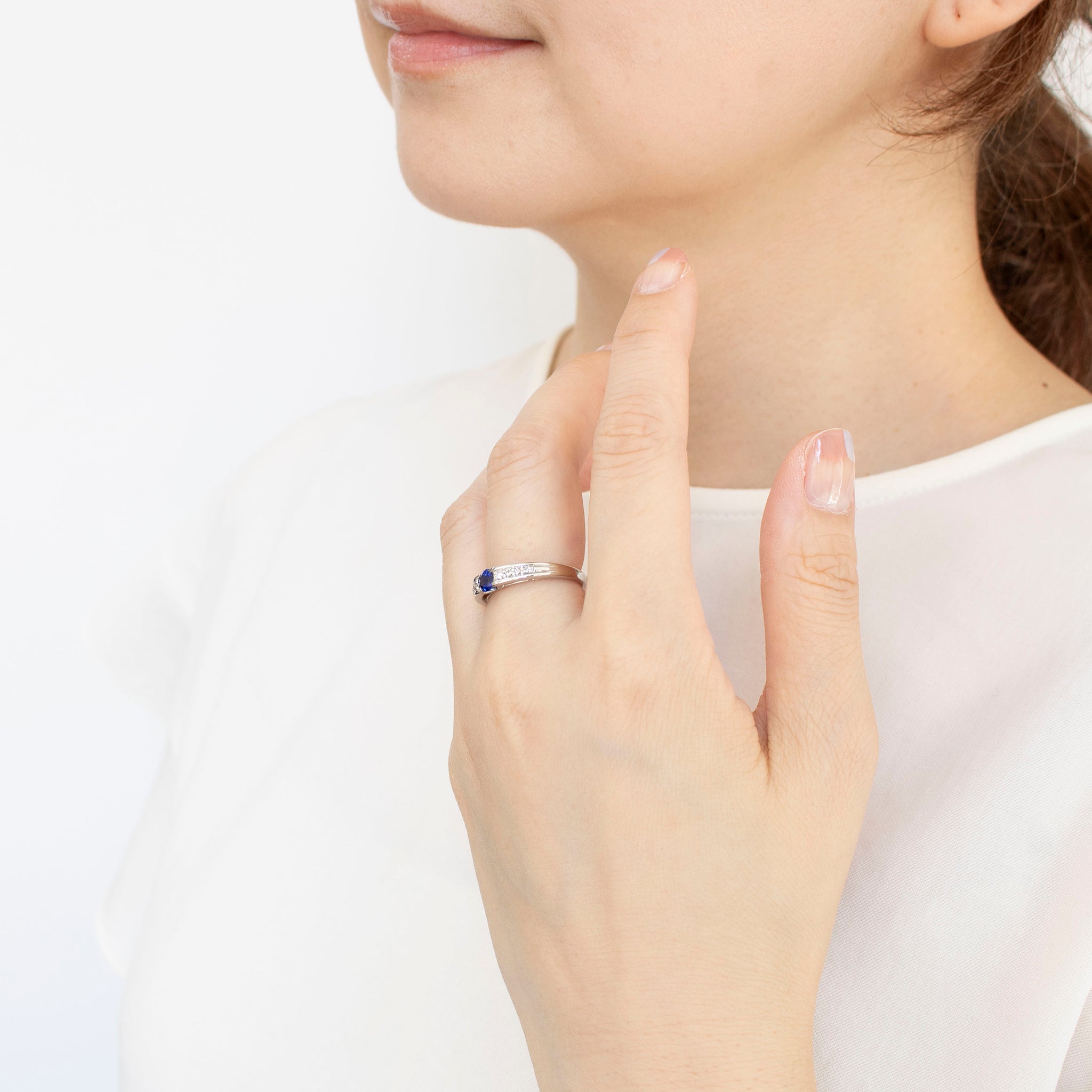 サファイアxダイヤモンド プラチナリング S: 2.05 ct D: 0.36ct