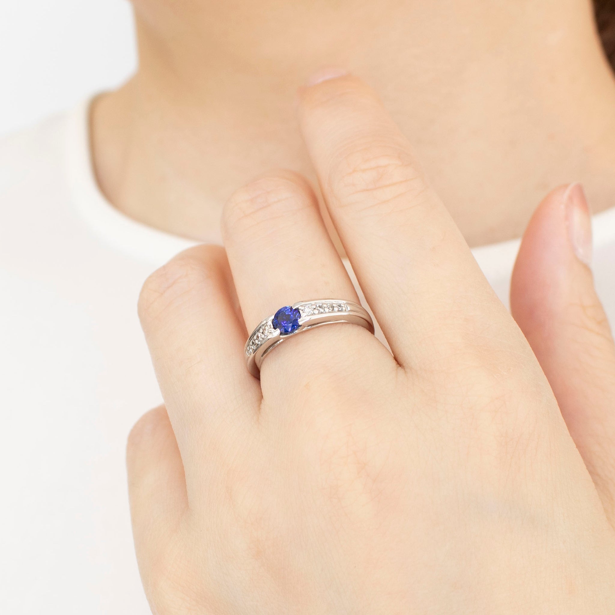 サファイアxダイヤモンド プラチナリング S: 2.05 ct D: 0.36ct