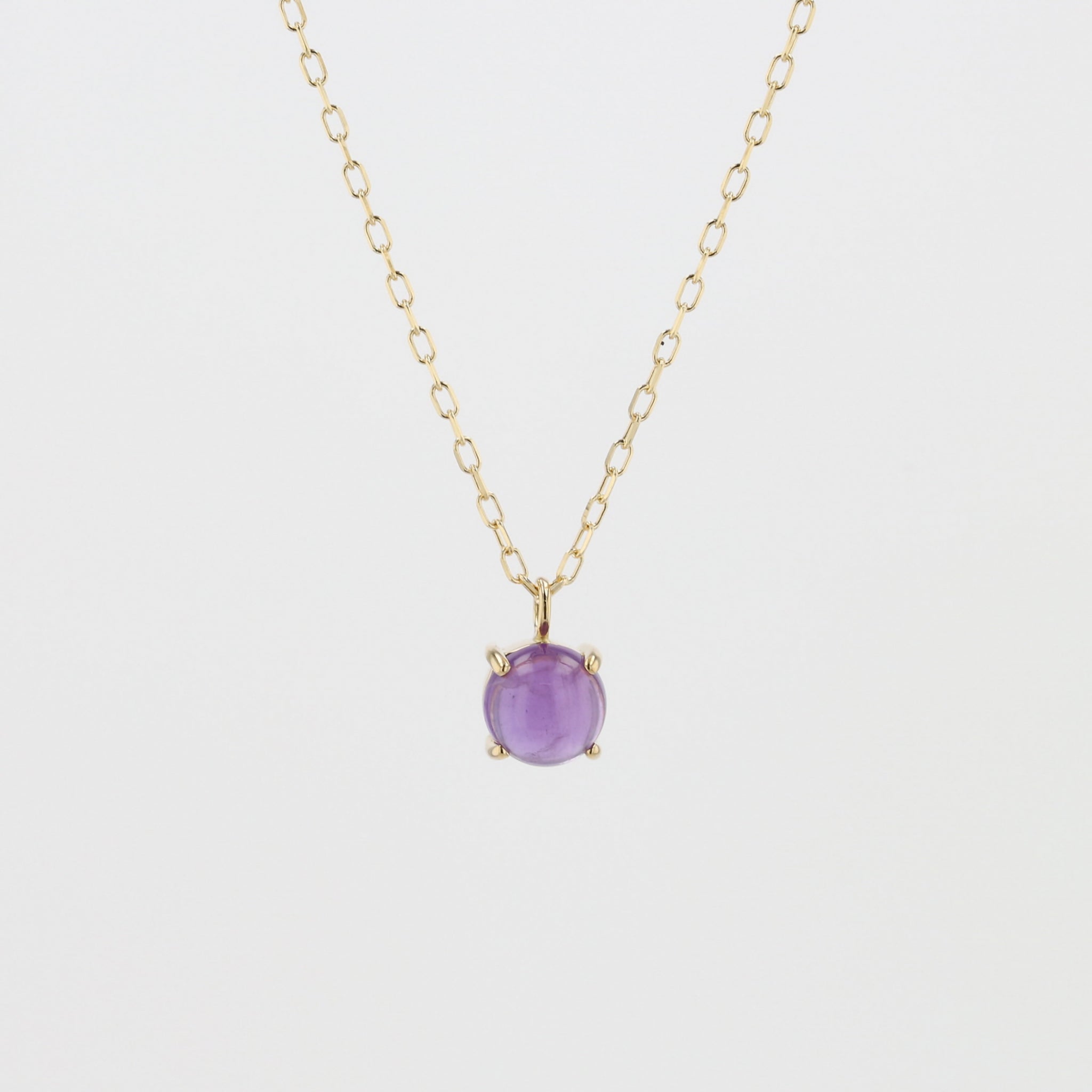 限定1点】アメシスト K18ネックレス(カボション/2月誕生石)《24T10302