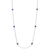 ブルーサファイア プラチナネックレス(クレサンベール/ステーション/計0.6ct/9月誕生石)≪KNKS6076≫