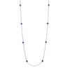 ブルーサファイア プラチナネックレス(クレサンベール/ステーション/計1.2ct/ロング/9月誕生石)≪KNKS6070≫