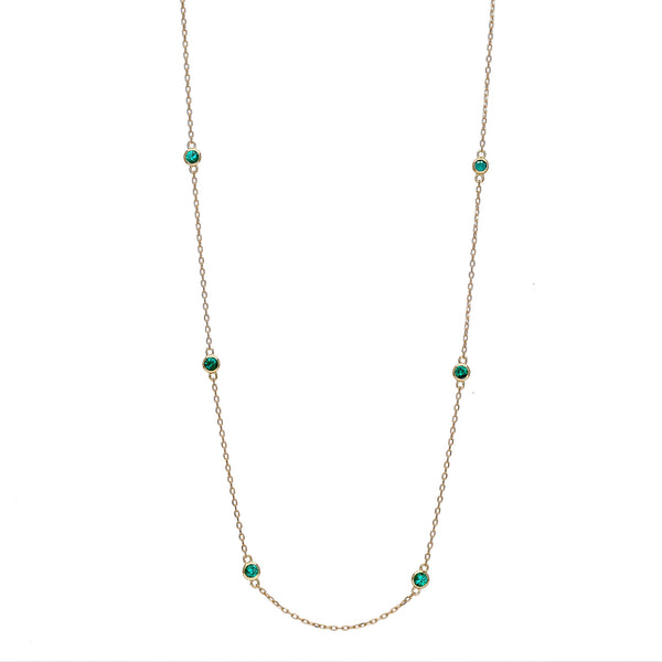 エメラルド K18ネックレス(クレサンベール/ステーション/計0.42ct/5月