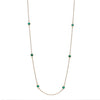 エメラルド K18ネックレス(クレサンベール/ステーション/計0.42ct/5月誕生石)≪KNKE6077≫