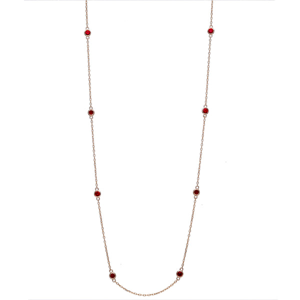Kyocera Jewelry K18ネックレス MJC&ODOLY 新品 ルビー K18ネックレス(クレサンベール/ステーション/計0.8ct/7月誕生石