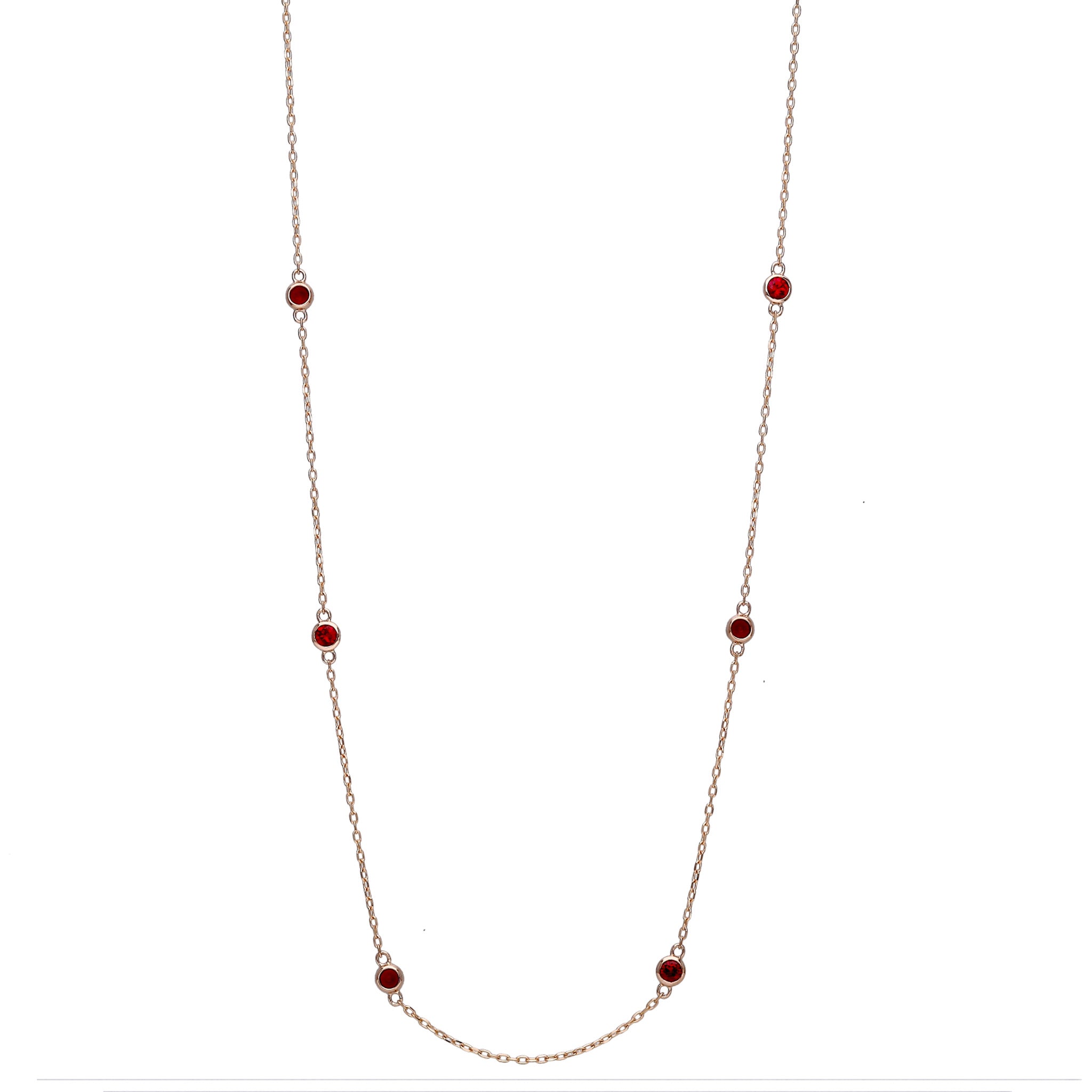 ルビー K18ネックレス(クレサンベール/ステーション/計0.6ct/7月誕生石)≪KNKR6078≫