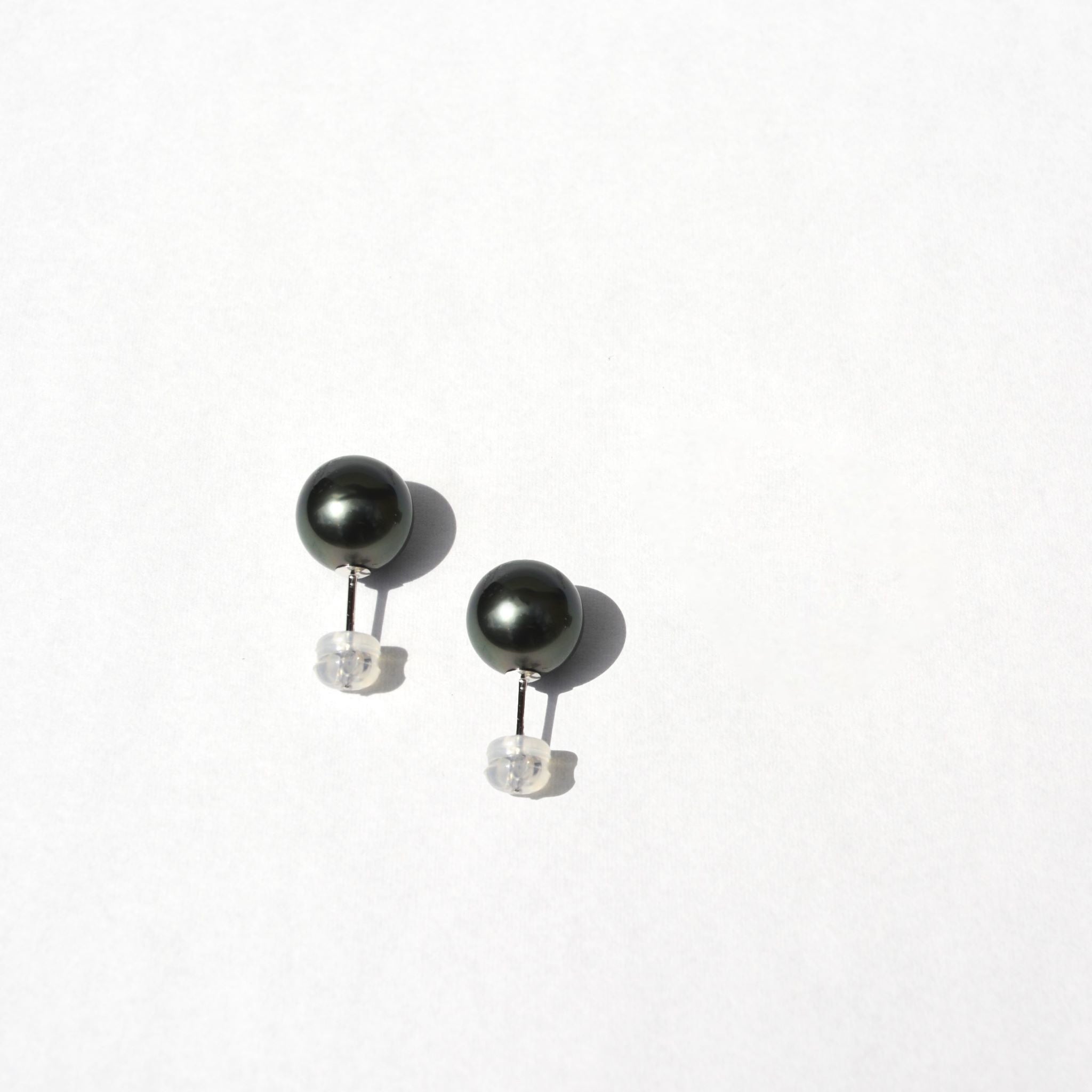 パールネックレス＆ピアス(黒蝶真珠/8～11mm/2点セット/6月