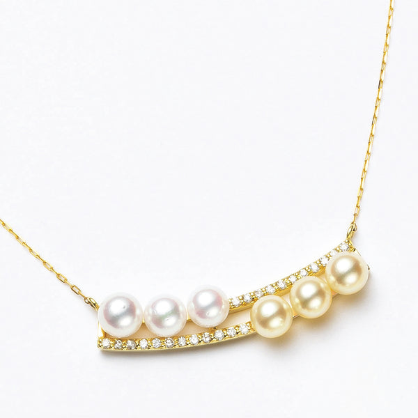 ☆新品未使用品☆あこやパール　真珠　ダイヤモンド　K18WG　ネックレス あこや真珠ネックレス P4.0-4.5mm 40cm K18WG