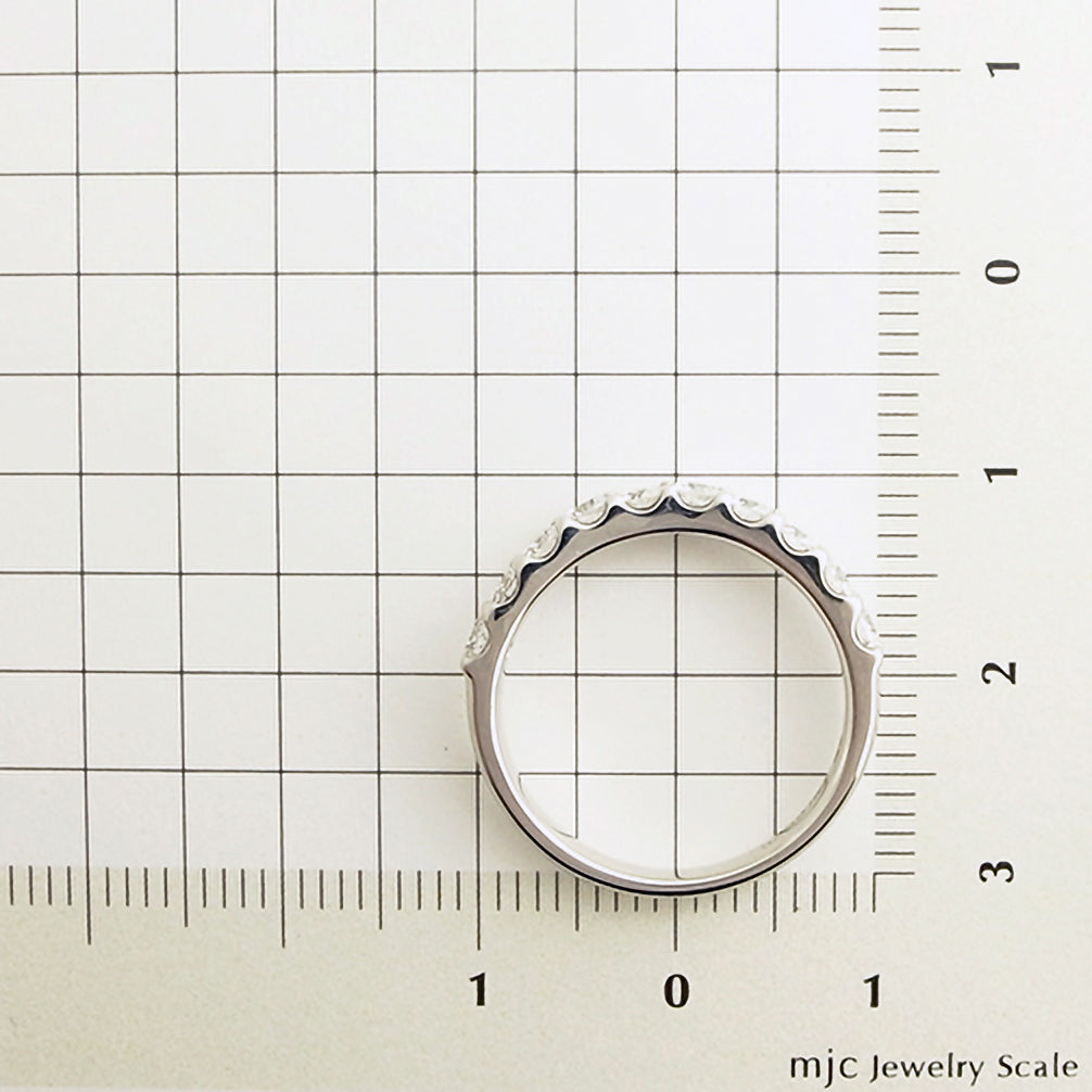 l*S様 「美品」4°C ハーフエタニティダイヤモンドプラチナリング7号 リング プラチナ ダイヤモンド合計0.25ct(4月誕生石)(ハーフ