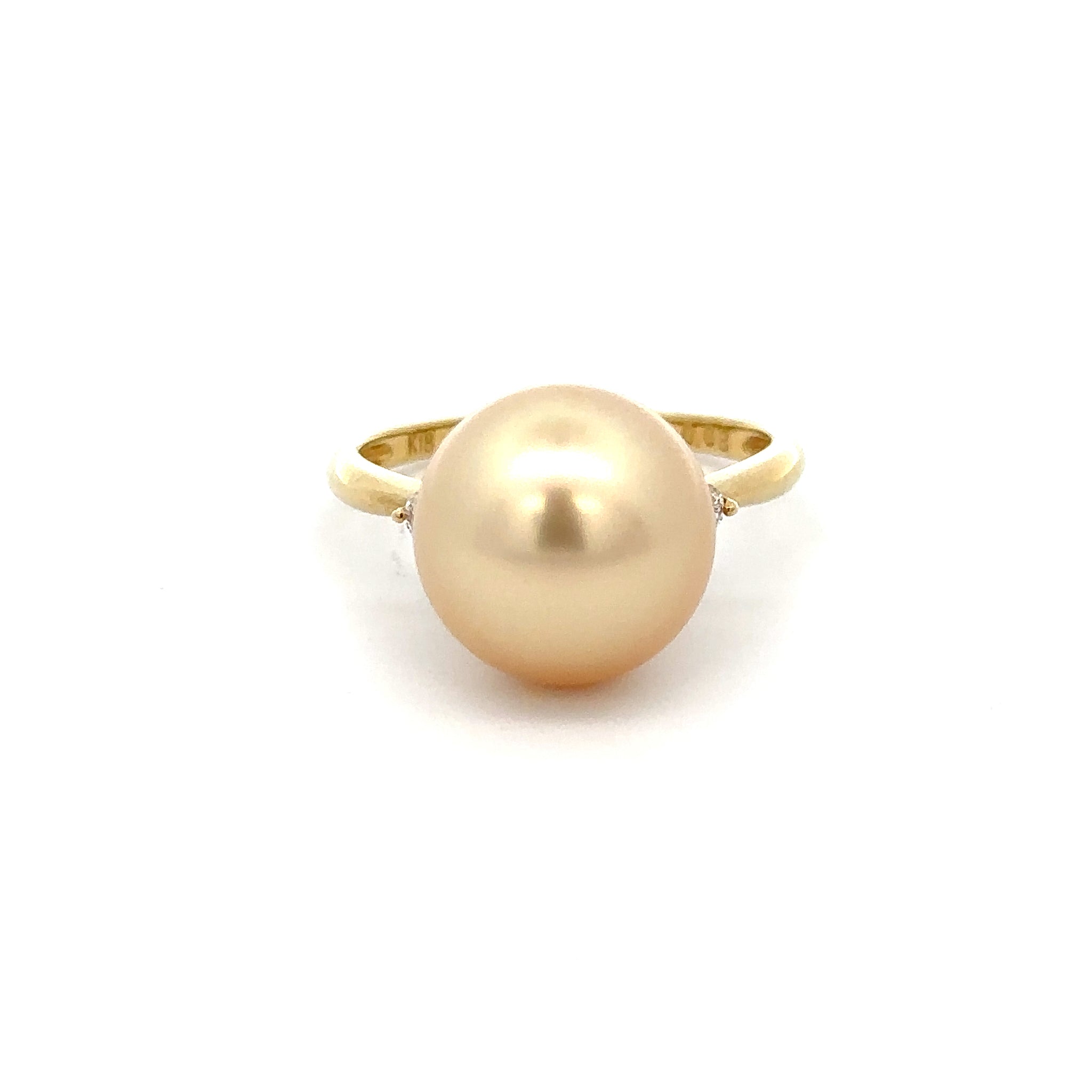 パールリング　K18 K18 ゴールデンパールリング 13mm D-0.2ct 7.0g | 金・貴金属